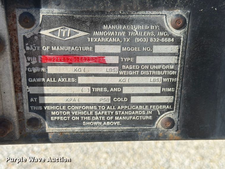 image for item FK4060 2001 Innovative Trailers SRS-45 walking floor trailer