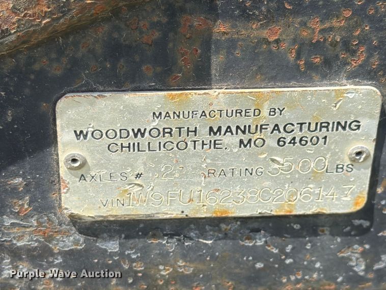 image for item FK4083 2008 Woodworth Mfg. equipment trailer