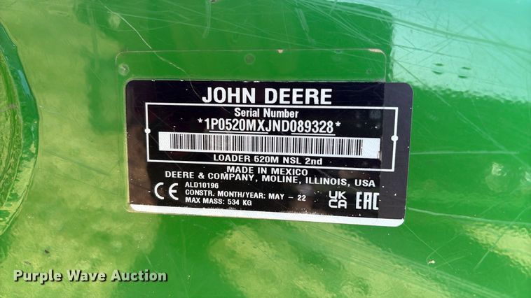 image for item YA3487 2022 John Deere 520M loader