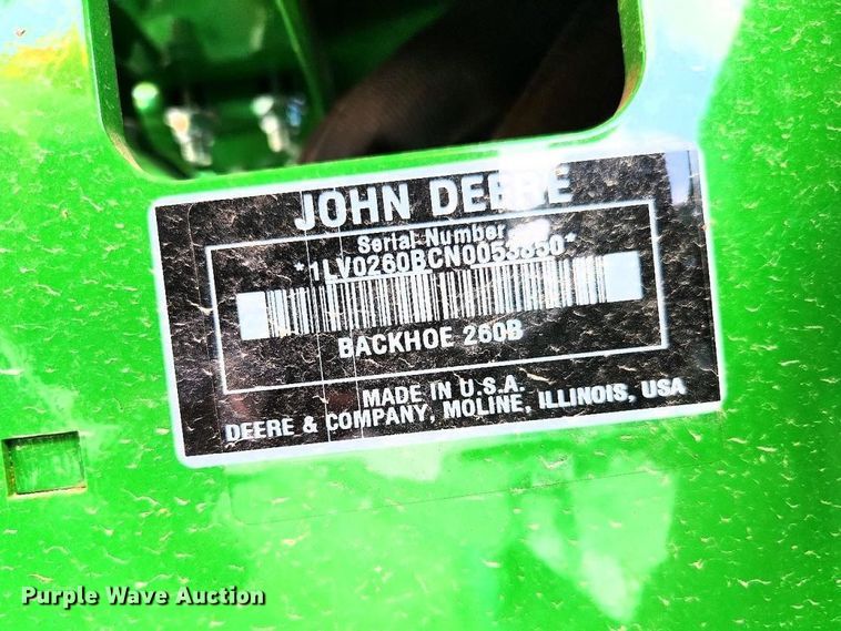 image for item YA4069 2022 John Deere 260B backhoe attachment