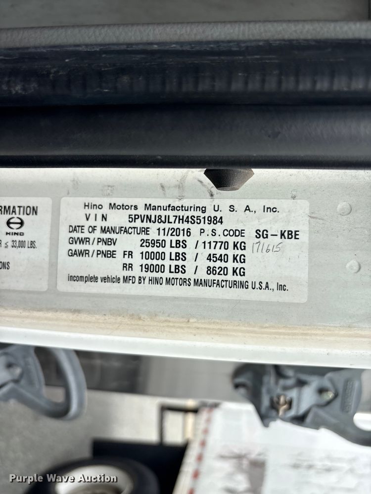 image for item DT2911 2017 Hino 268 refrigerated truck