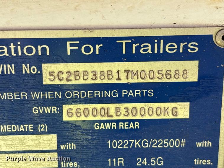 image for item DW1283 2007 Clement Starlite AR end dump trailer