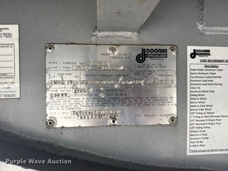 image for item DY3135 2025 Doonan 532BBLNTTQKZH flatbed trailer