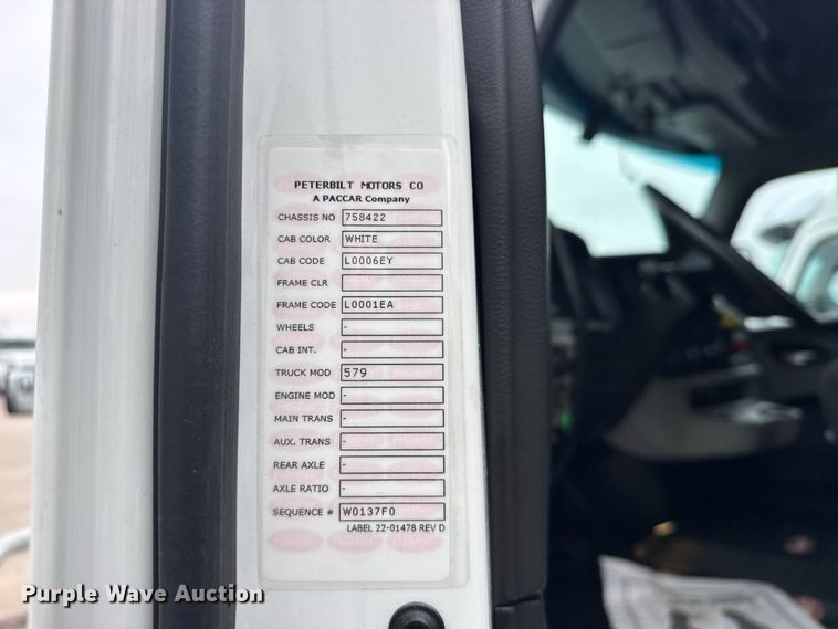 image for item DY3144 2025 Peterbilt 579 semi truck