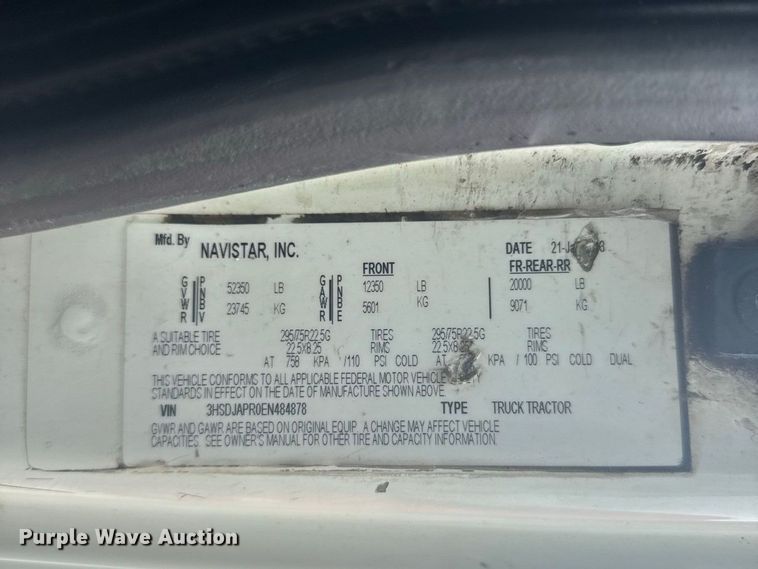 image for item DY3148 2014 International Prostar 122 semi truck