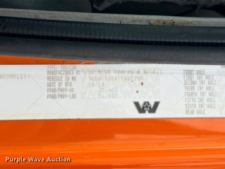 image for item ED5415 2015 Western Star 4700SB truck cab and chassis