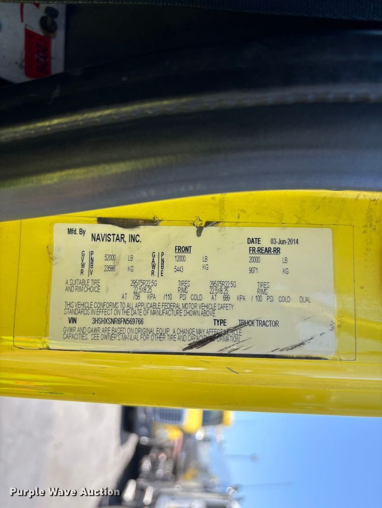 image for item EL2506 2015 International 8600 semi truck