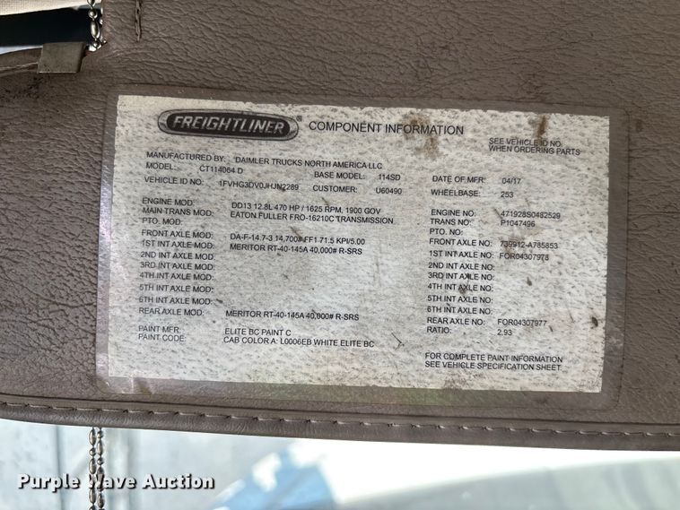 image for item ER7586 2018 Freightliner 114SD car carrier truck