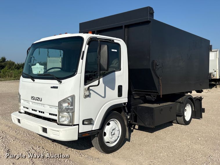 2014 Isuzu NPR roll-off container truck