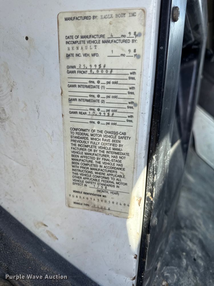 image for item EX2101 1998 Mack CS roll-off container truck