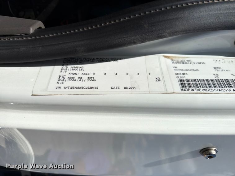 image for item EX4591 2012 International WorkStar 7300 flatbed truck