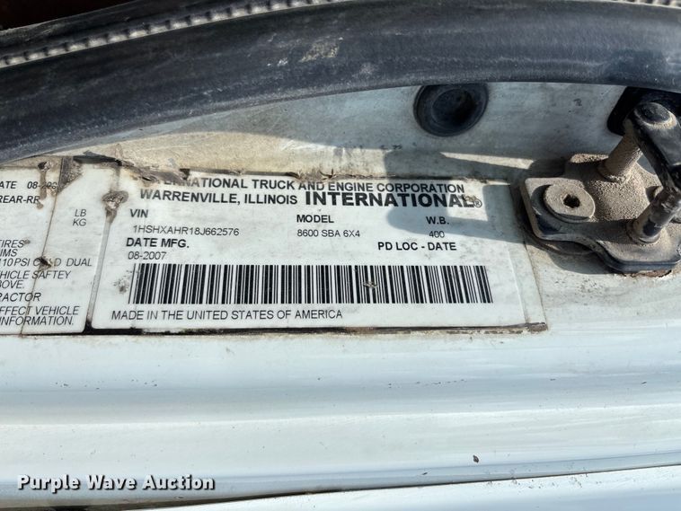 image for item FC1894 2008 International TranStar 8600 semi truck