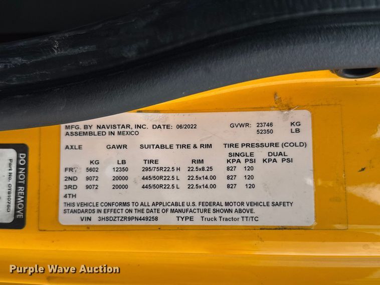 image for item FC4047 2023 International LT625 semi truck