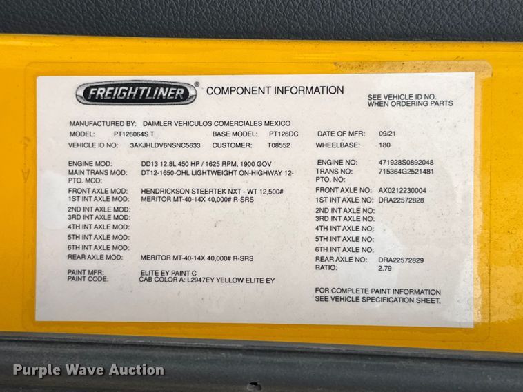 image for item FC4050 2022 Freightliner Cascadia 126 semi truck