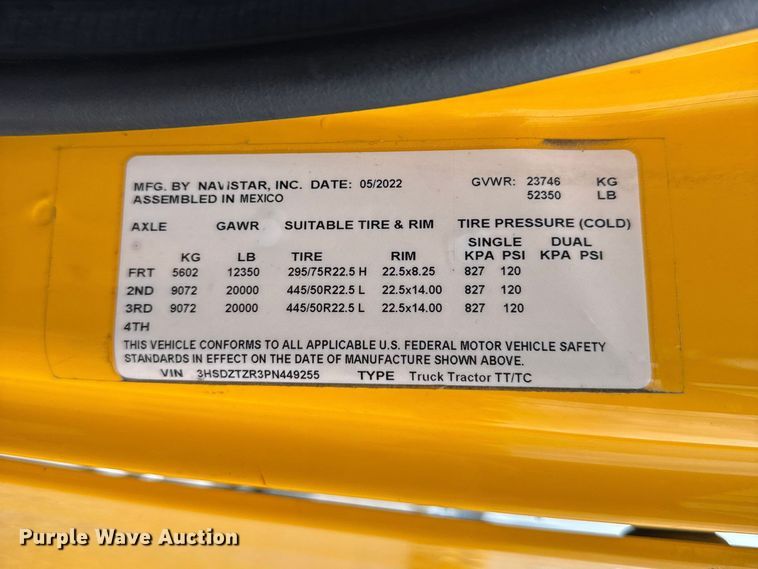 image for item FC4051 2023 International LT625 semi truck