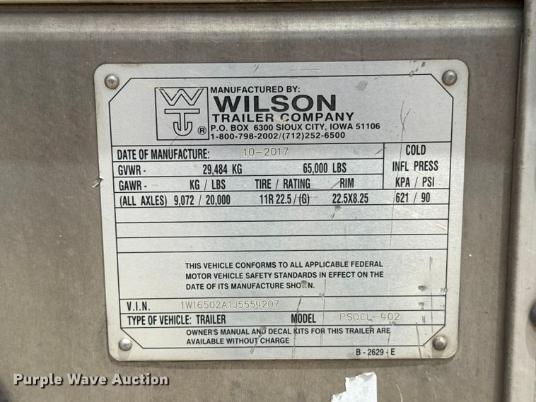 image for item FC4058 2018 Wilson PSDCL-402 livestock trailer