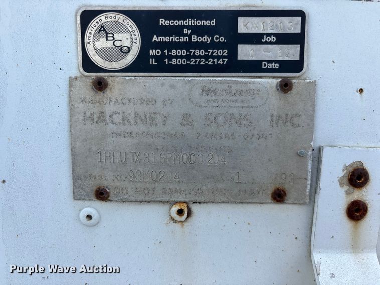 image for item FG0536 1993 Hackney & Sons, Inc. delivery trailer