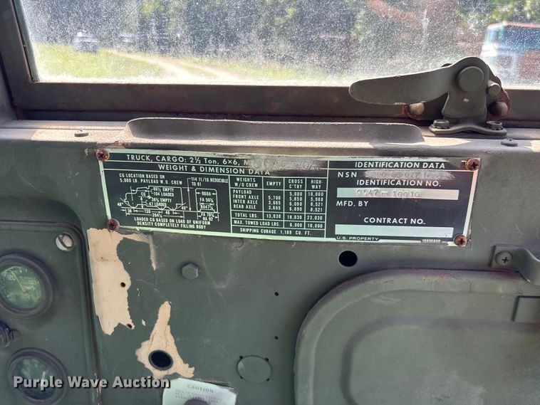 image for item FG0539 1972 AM General M44 flatbed truck