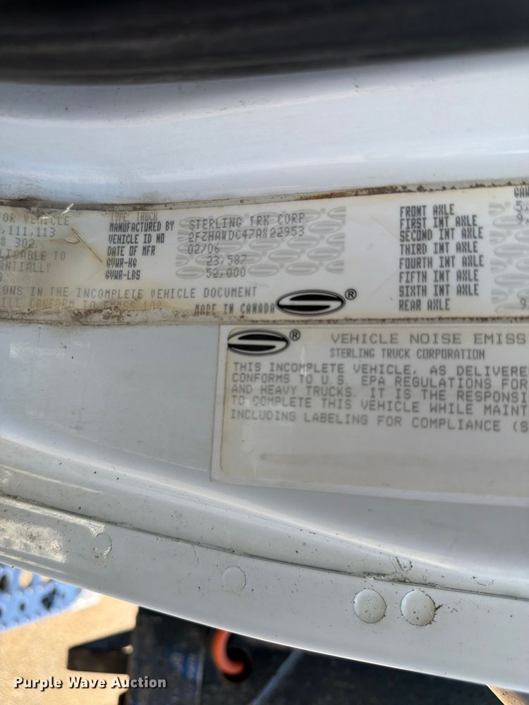 image for item FK3187 2007 Sterling L8500 dump truck