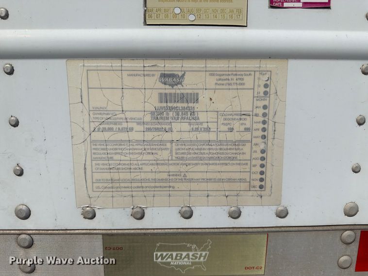 image for item FK3226 2012 Wabash refrigerated van trailer