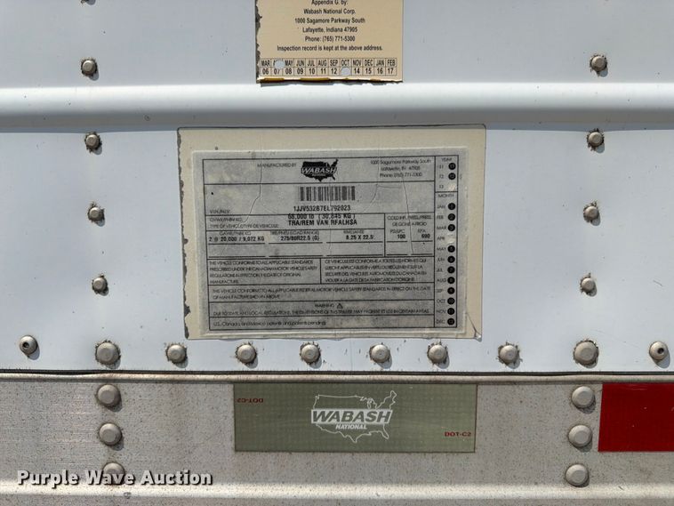 image for item FK3229 2014 Wabash refrigerated delivery truck