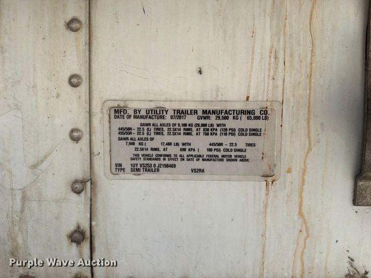 image for item FP4018 2018 Utility VS2RA refrigerated van trailer