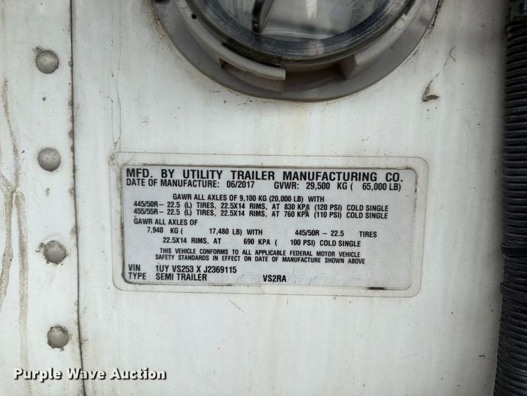 image for item FP4026 2018 Utility VS2RA refrigerated van trailer