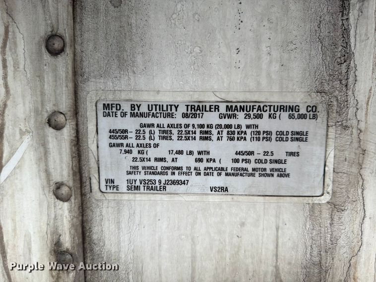 image for item FP4028 2018 Utility VS2RA refrigerated van trailer