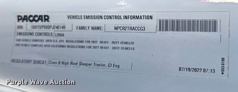 image for item YA1786 2023 Kenworth T680 semi truck