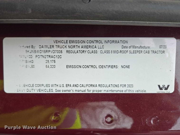 image for item YA2763 2024 Western Star 49X semi truck
