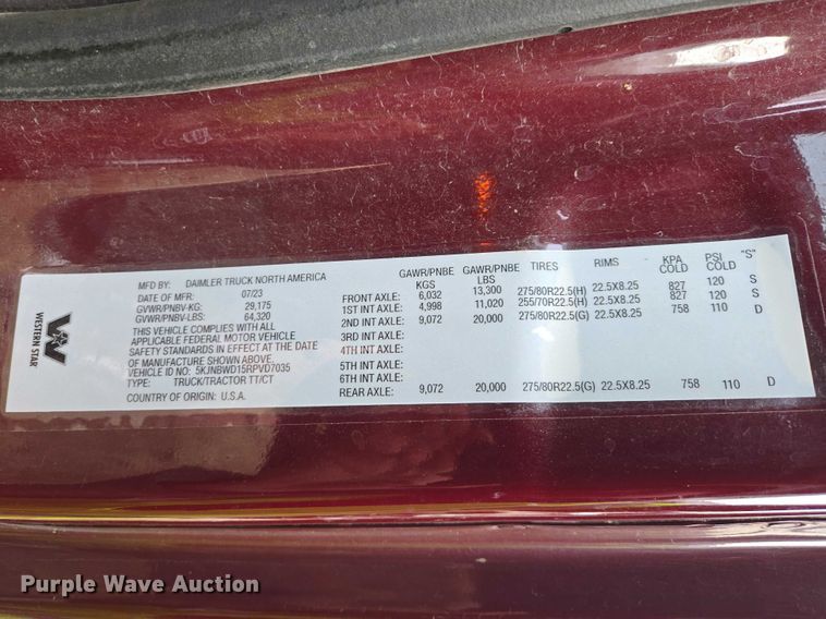 image for item YA2763 2024 Western Star 49X semi truck