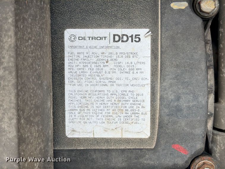 image for item YA2787 2019 Freightliner Cascadia semi truck