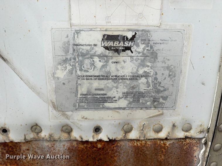 image for item YA4172 1995 Wabash dry van trailer