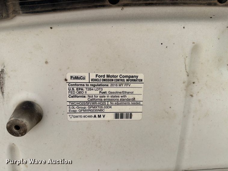 image for item DV8529 2016 Ford F150 Ext. Cab pickup truck