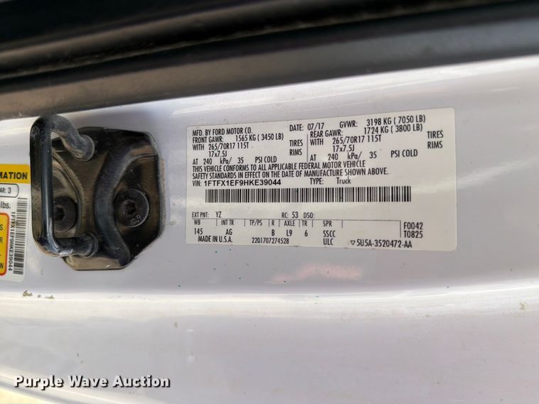 image for item DV8530 2017 Ford F150 Ext. Cab pickup truck
