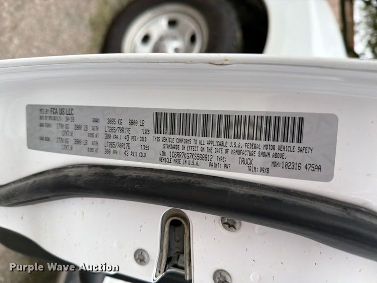 image for item DV8542 2019 RAM 1500 Crew Cab pickup truck