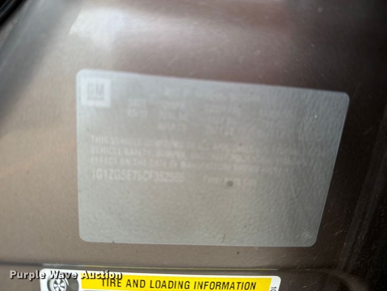 image for item DV8543 2012 Chevrolet Malibu 