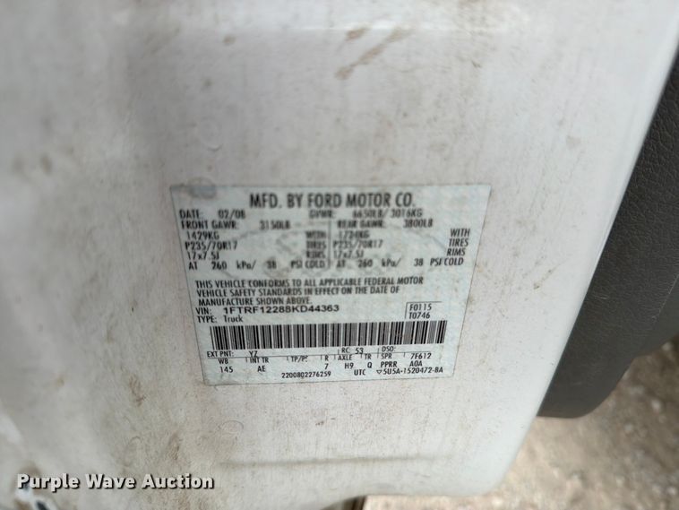 image for item DV8562 2008 Ford F150 pickup truck
