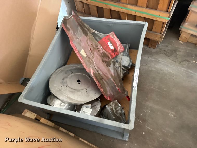 image for item DY3093 Crate of grain drill parts