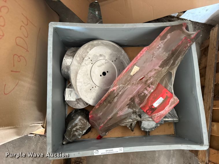 image for item DY3093 Crate of grain drill parts