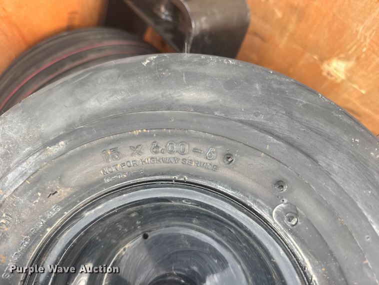 image for item DY3121 Approximately (30) 15x6.00-6 AFM deck tires and wheels