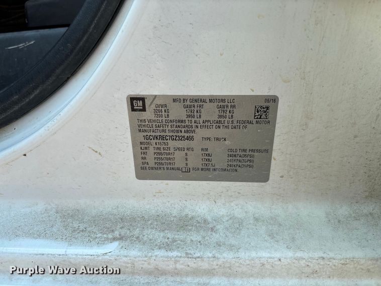 image for item DZ4489 2016 Chevrolet Silverado 1500 Ext. Cab pickup truck