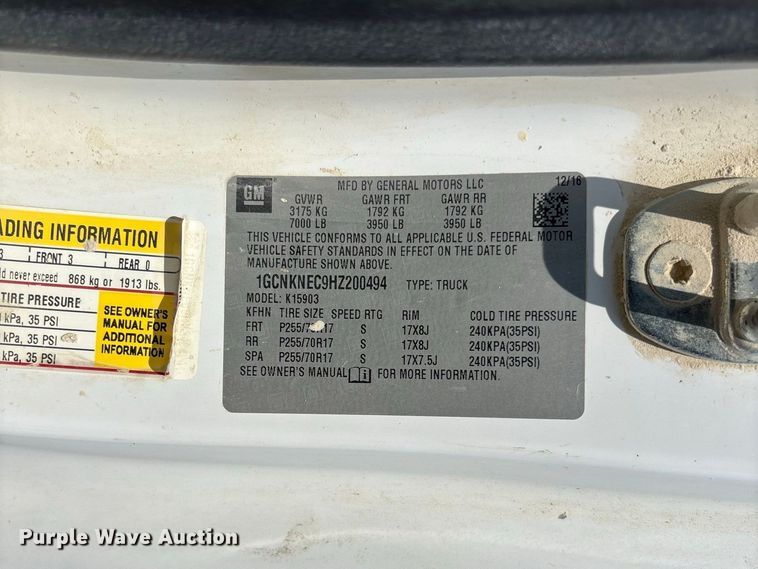 image for item DZ4490 2017 Chevrolet Silverado 1500 pickup truck