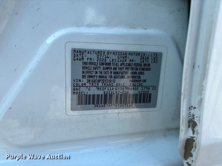 image for item DZ4510 2016 Nissan Sentra 