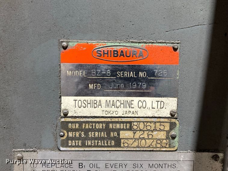 image for item DZ4534 1979 Shibaura BZ-8 horizontal boring mill
