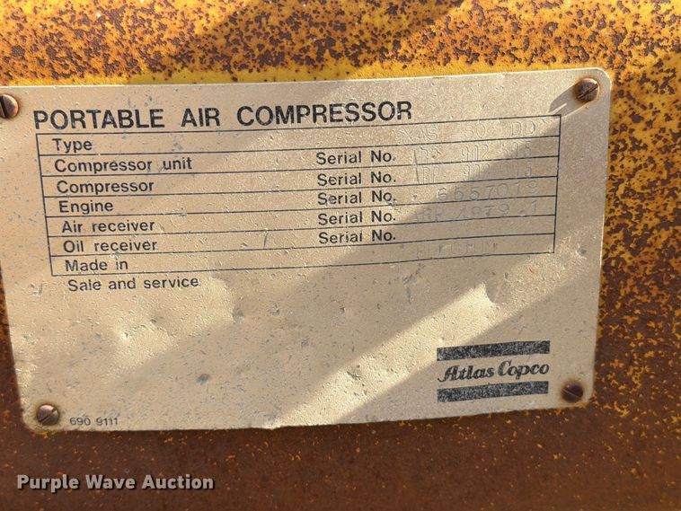 image for item EA0372 Atlas Copco XAS 80 DD air compressor