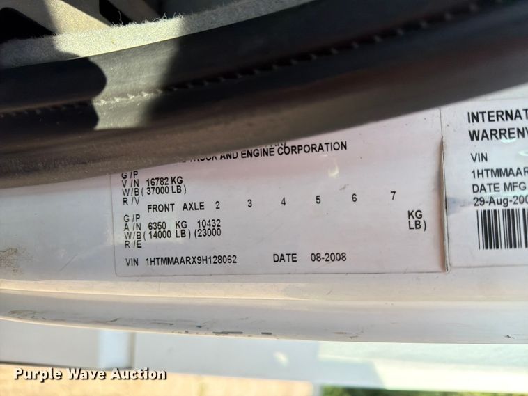 image for item EA0380 2009 International DuraStar 4300 sewer jetter truck