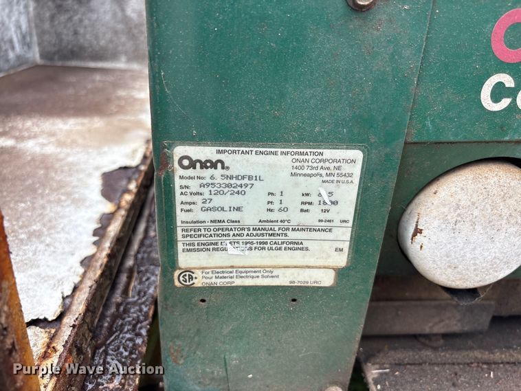 image for item EF1301 Onan Commercial 6500 generator