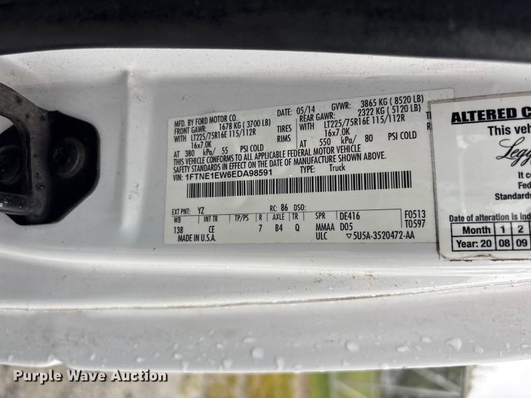 image for item EF1303 2014 Ford E150 utility van