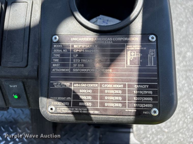 image for item EL2552 2017 UniCarriers CFS40 forklift